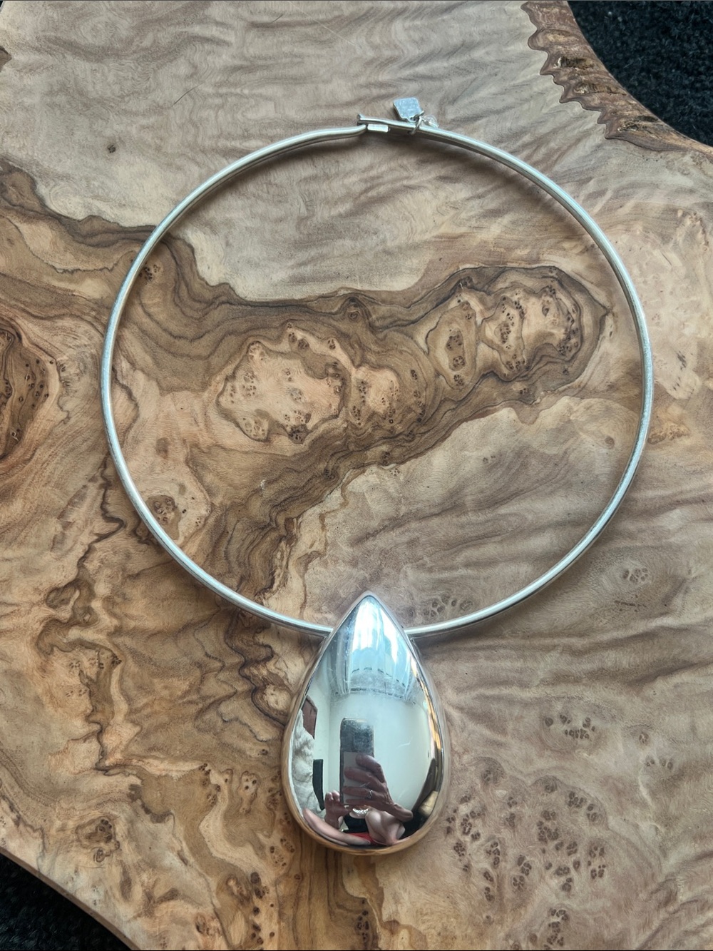 Robert Lee Morris Silver Teardrop Collar Necklace